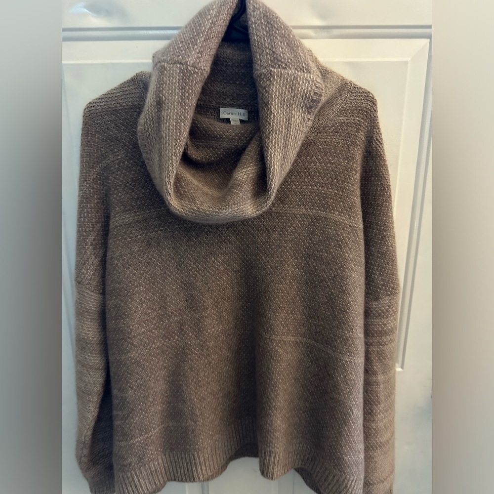 Garnet Hill Tan Cowl Neck
100% Cashmere Pullover Sweater Womens XL